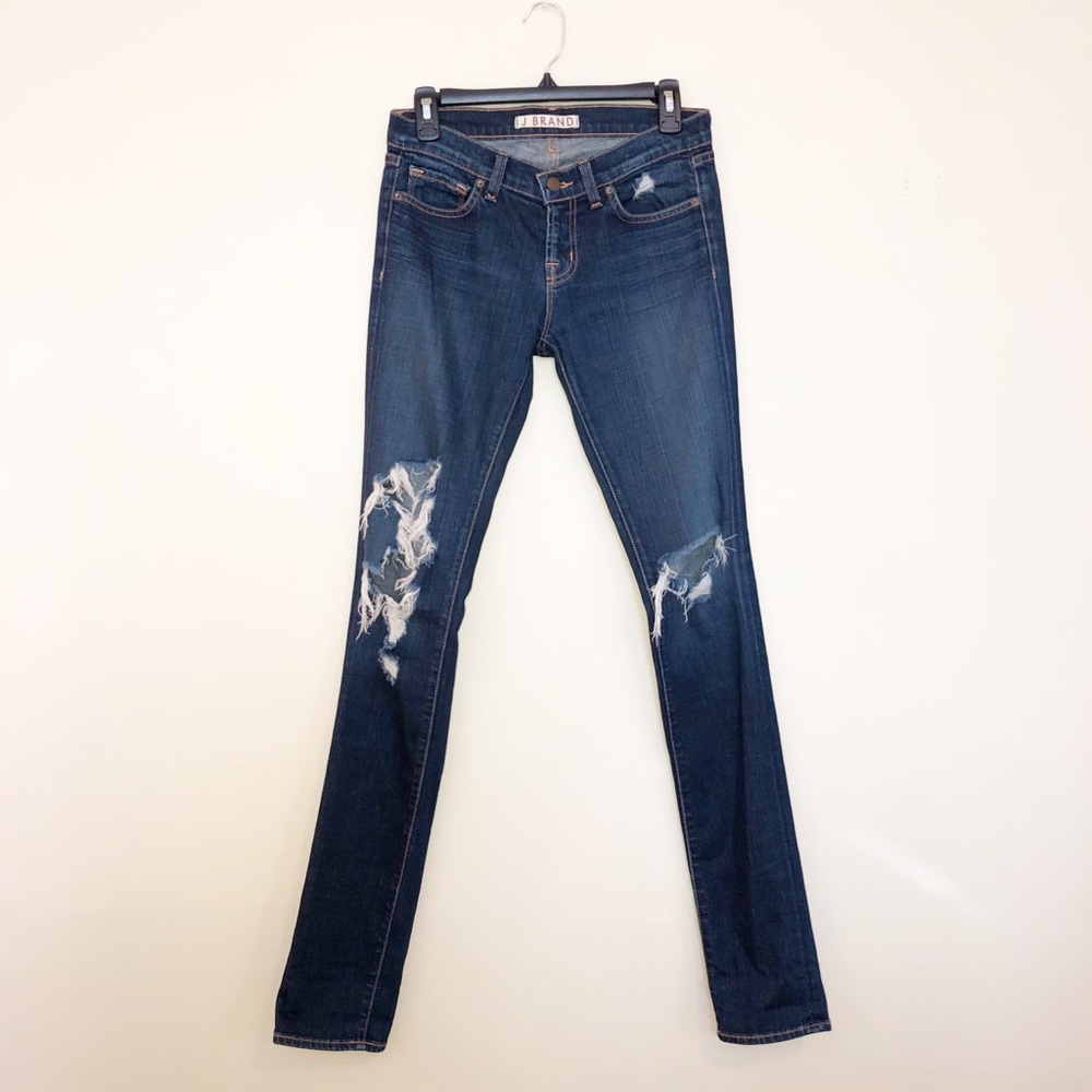 Anthropologie J. Brand low rise pencil leg torn DKV 26 - Picture 3 of 8